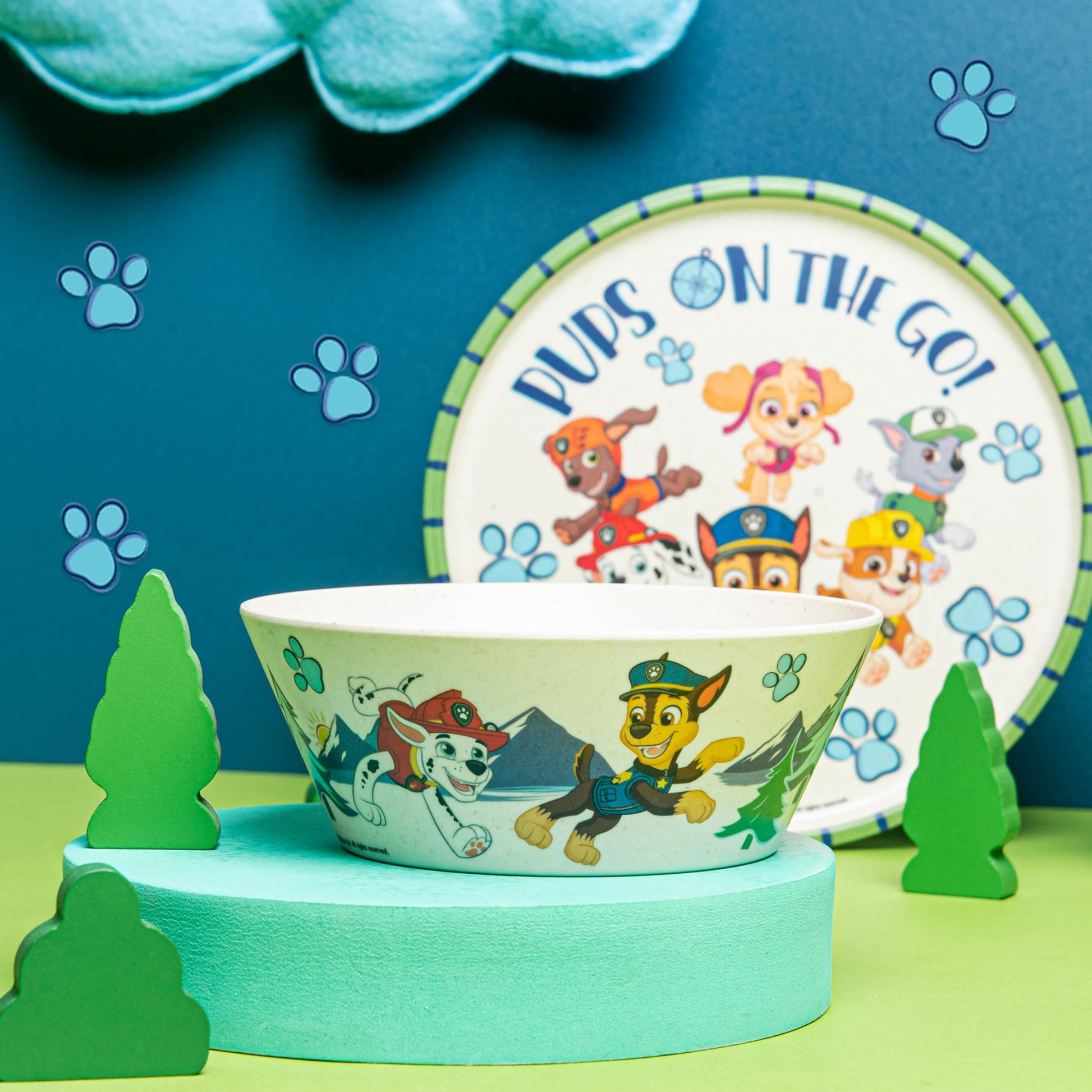 Juego de Vajilla Infantil Zak Designs PAW Patrol Azul y Amarillo Sostenible 3 Piezas