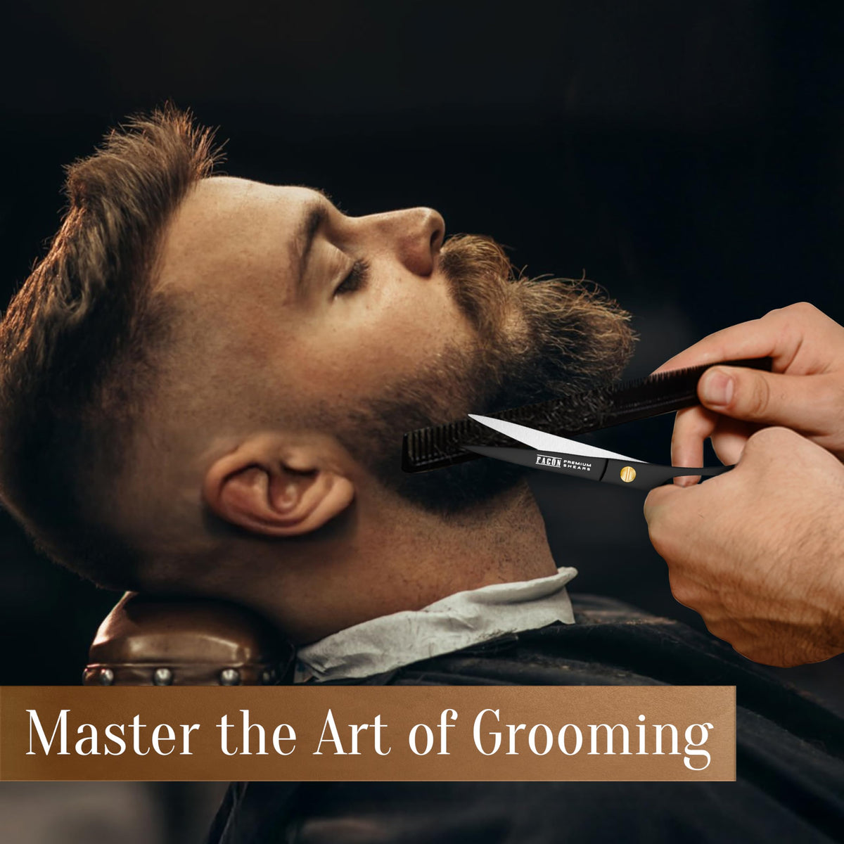 Facón Professional Razor Edge Barber Tijeras de corte de pelo – Acero inoxidable japonés – 16,5 cm de longitud – Tornillo de tensión de ajuste fino – Tijeras premium de calidad de salón (The Bravo)