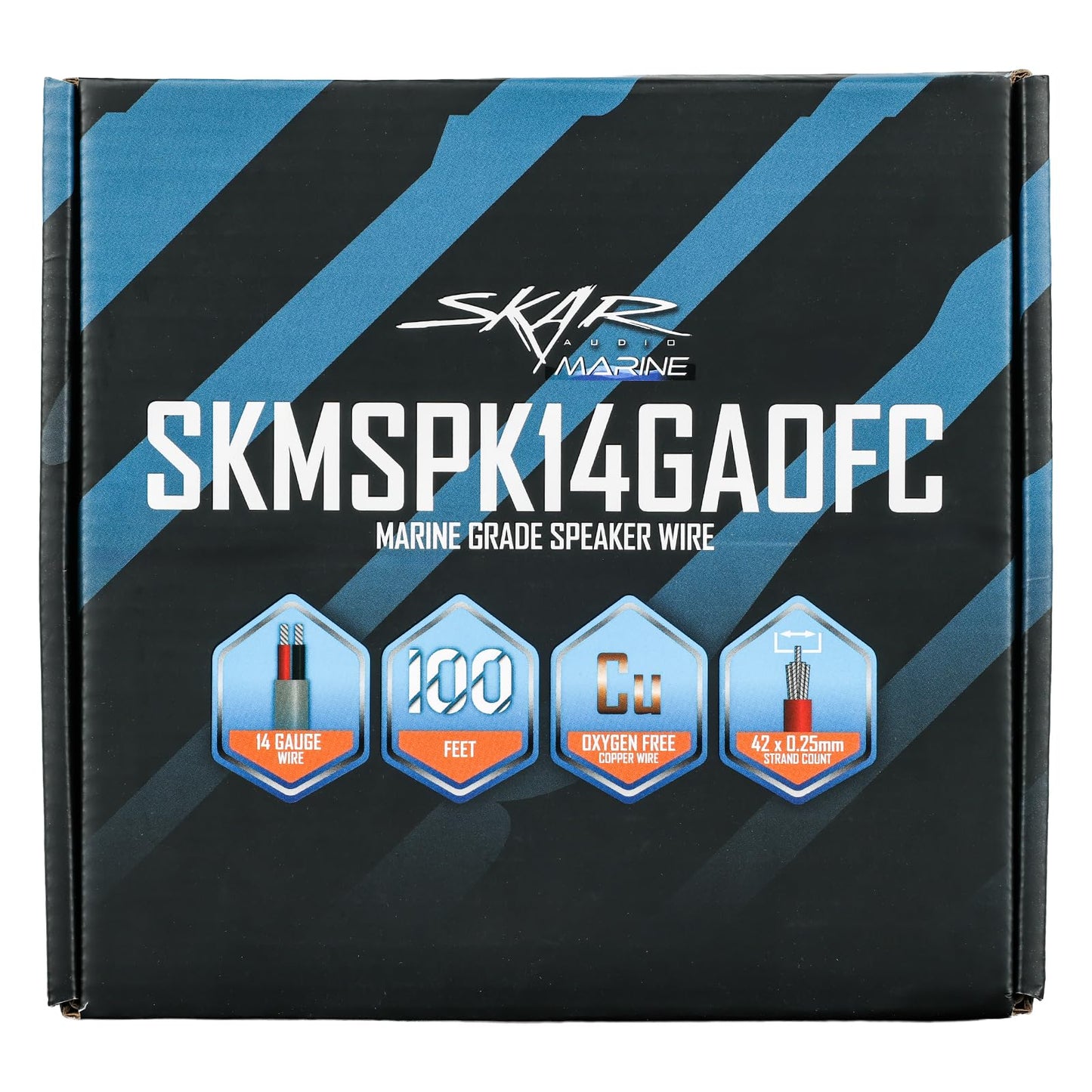 Skar Audio 14 calibre (AWG) Elite Marine Grade cobre estañado OFC Cable de altavoz de audio estañado de grado marino, 100 pies