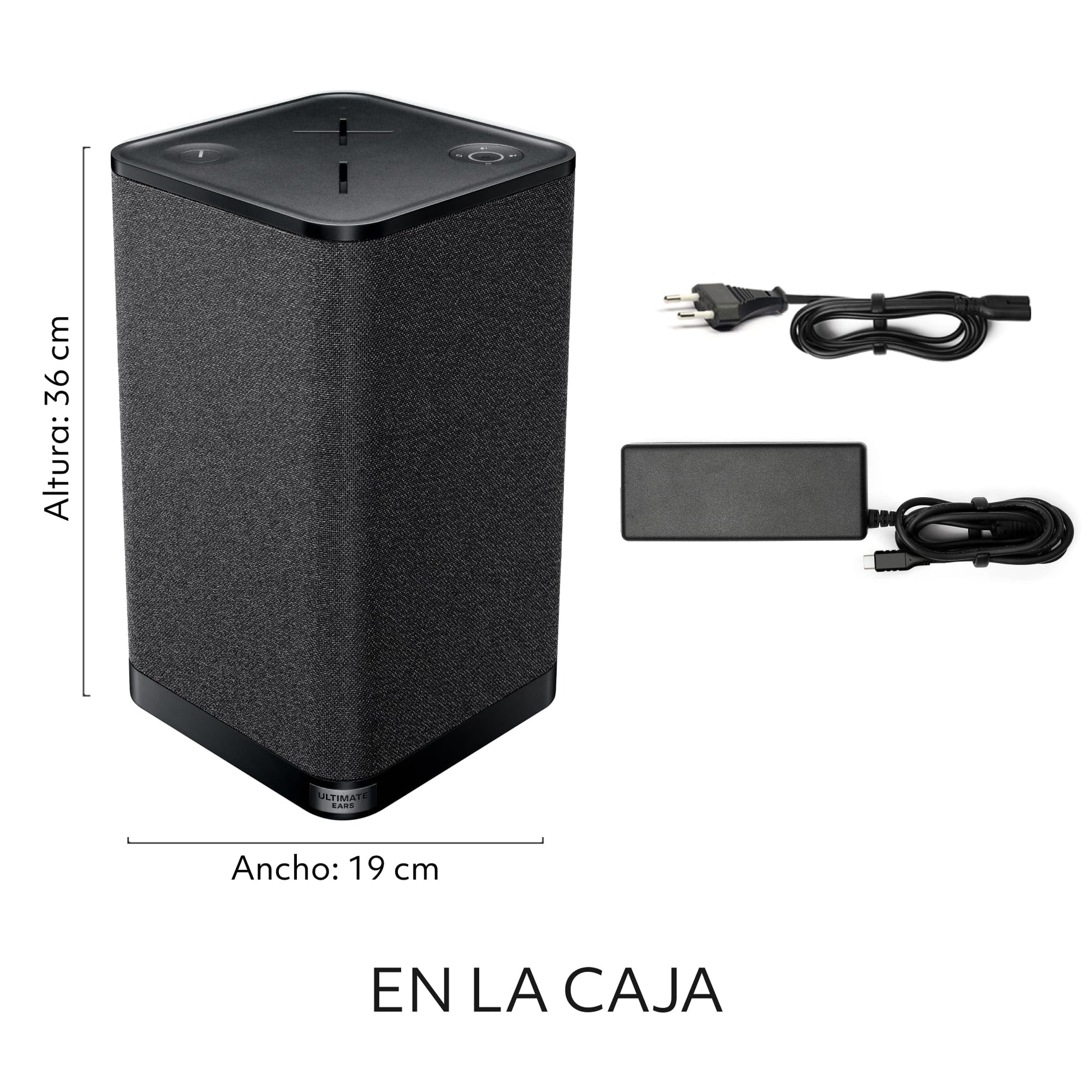 Ultimate Ears HYPERBOOM Bocina Bluetooth Portátil - Altavoz Inalámbrico Potente con Big Bass, Resistente al Agua IPX4, Alcance de 45m, Duración de Batería 24 Horas - Grafito