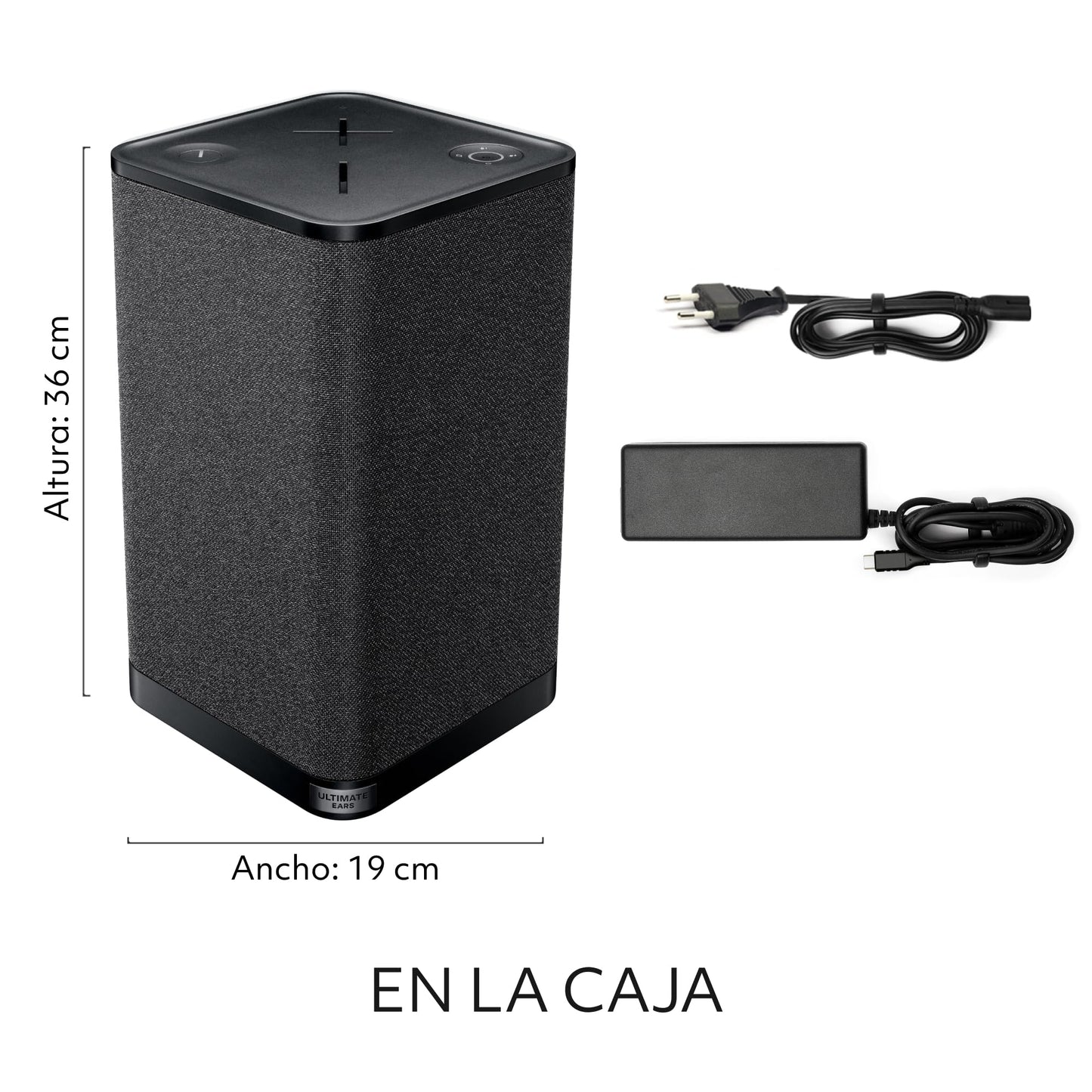 Ultimate Ears HYPERBOOM Bocina Bluetooth Portátil - Altavoz Inalámbrico Potente con Big Bass, Resistente al Agua IPX4, Alcance de 45m, Duración de Batería 24 Horas - Grafito