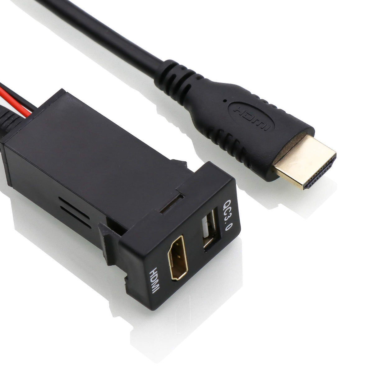 Cable HDMI + Adaptador USB QC3.0 Carga Rápida Toyota