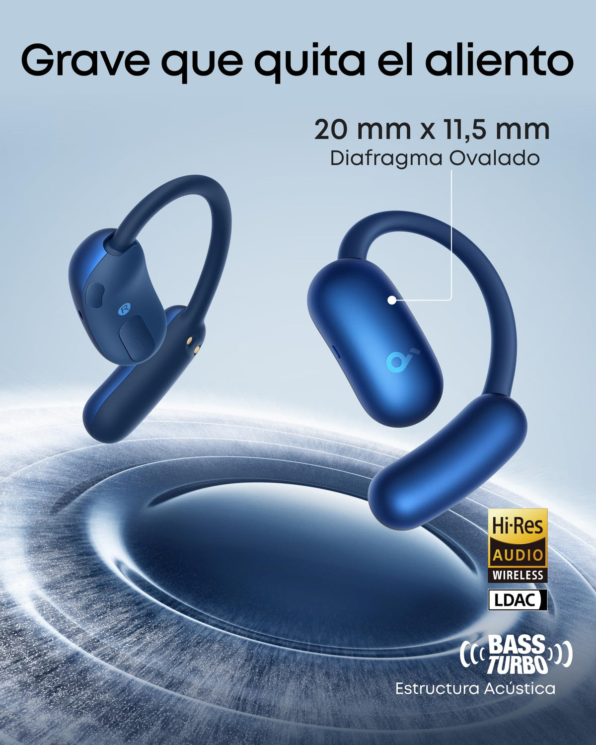 Audífonos de Oído Abierto Soundcore Anker Azul AeroFit 2
