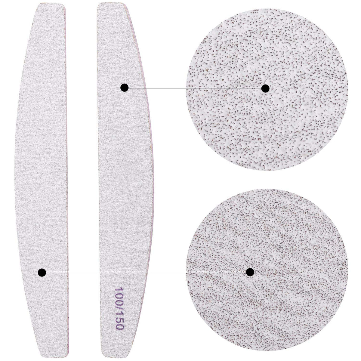 25 limas de uñas de grano 100/150 de doble cara, lavable, para extensión de uñas de gel y uñas acrílicas