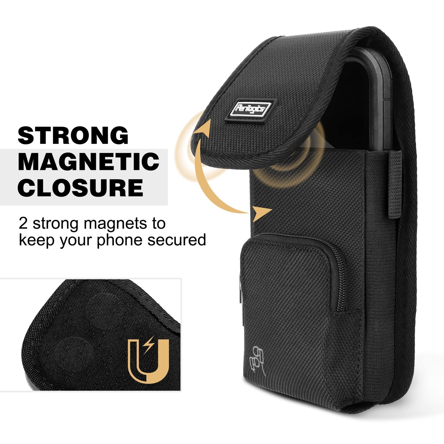 Funda para Teléfono Perilogics Magnética Almacenamiento con Cierre