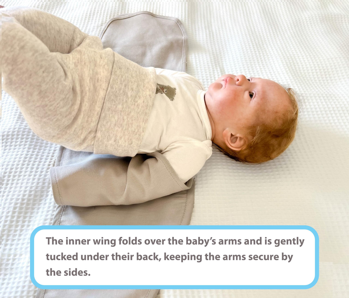 bebon Baby Arm Swaddle | Envoltura ajustable para recién nacidos y bebés – Diseño de doble ala que asegura cómodamente solo los brazos | Algodón ultrasuave (menta, grande)
