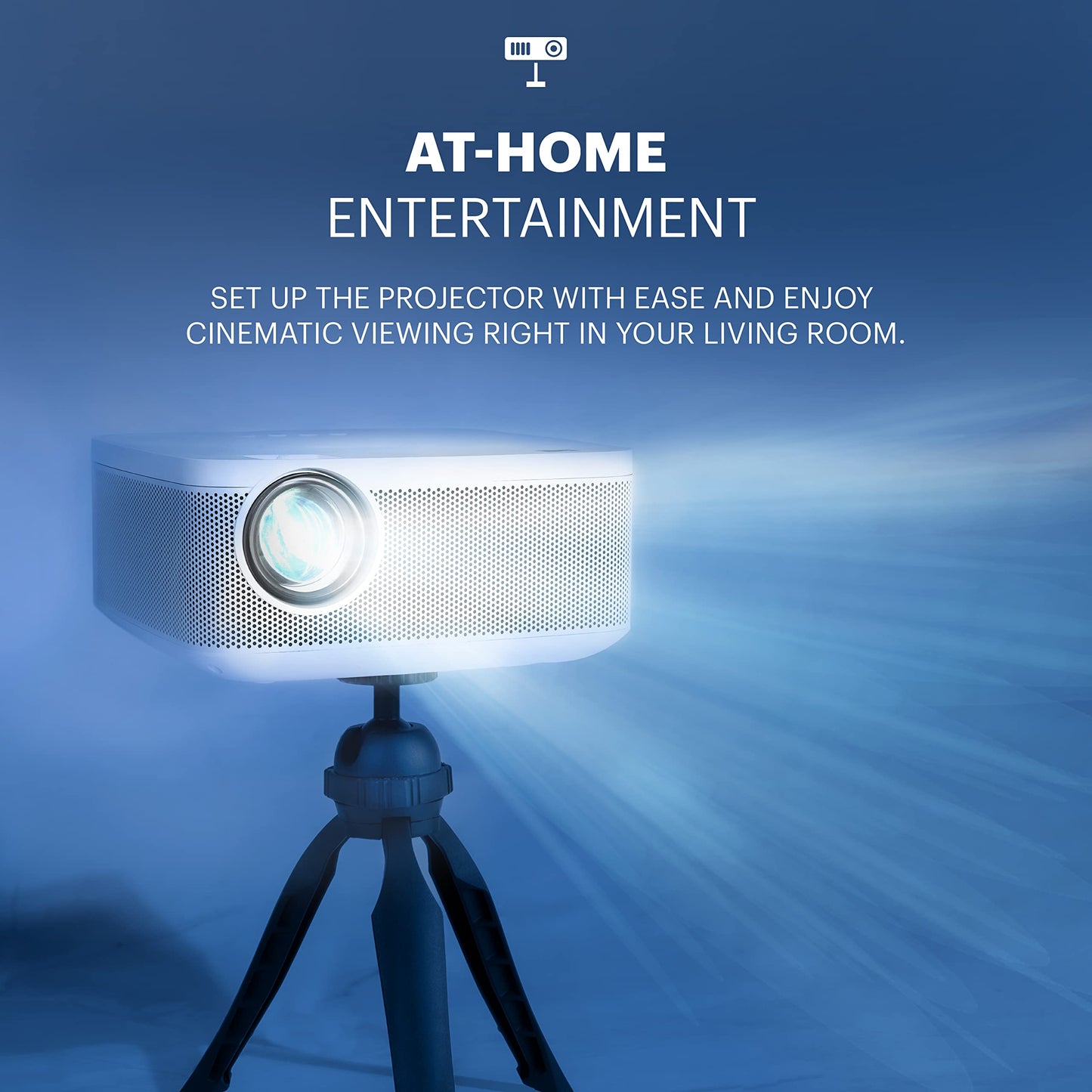 KODAK FLIK X10 - Kit de proyector multimedia Full HD | Mini sistema de cine en casa compacto portátil de 1080p con visualización de proyección de 100 pulgadas, control remoto, soporte de trípode,