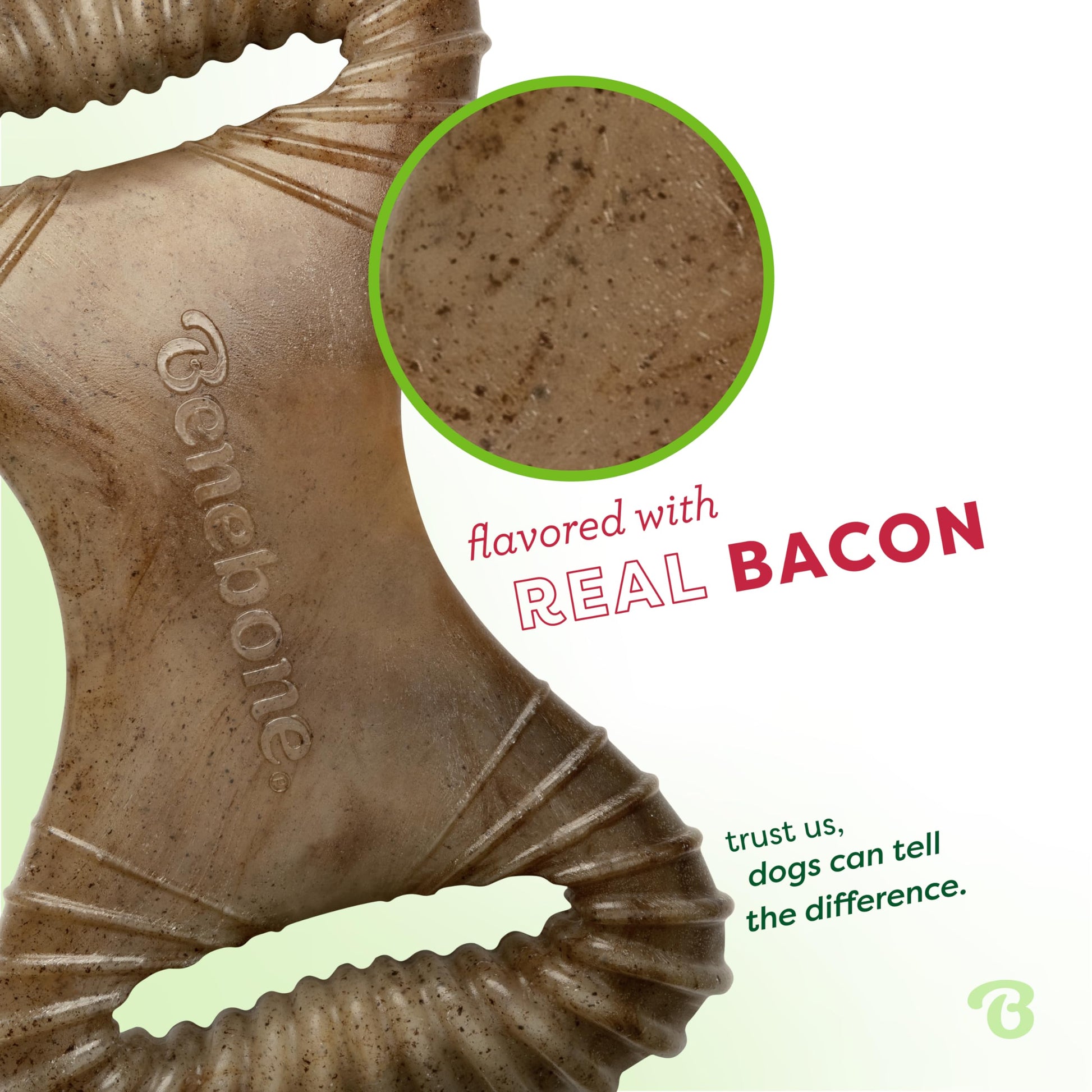 Benebone Dental Dog Chew Toy for Aggressive Chewers, Long Lasting, Made in USA, Large, Real Bacon Flavor
