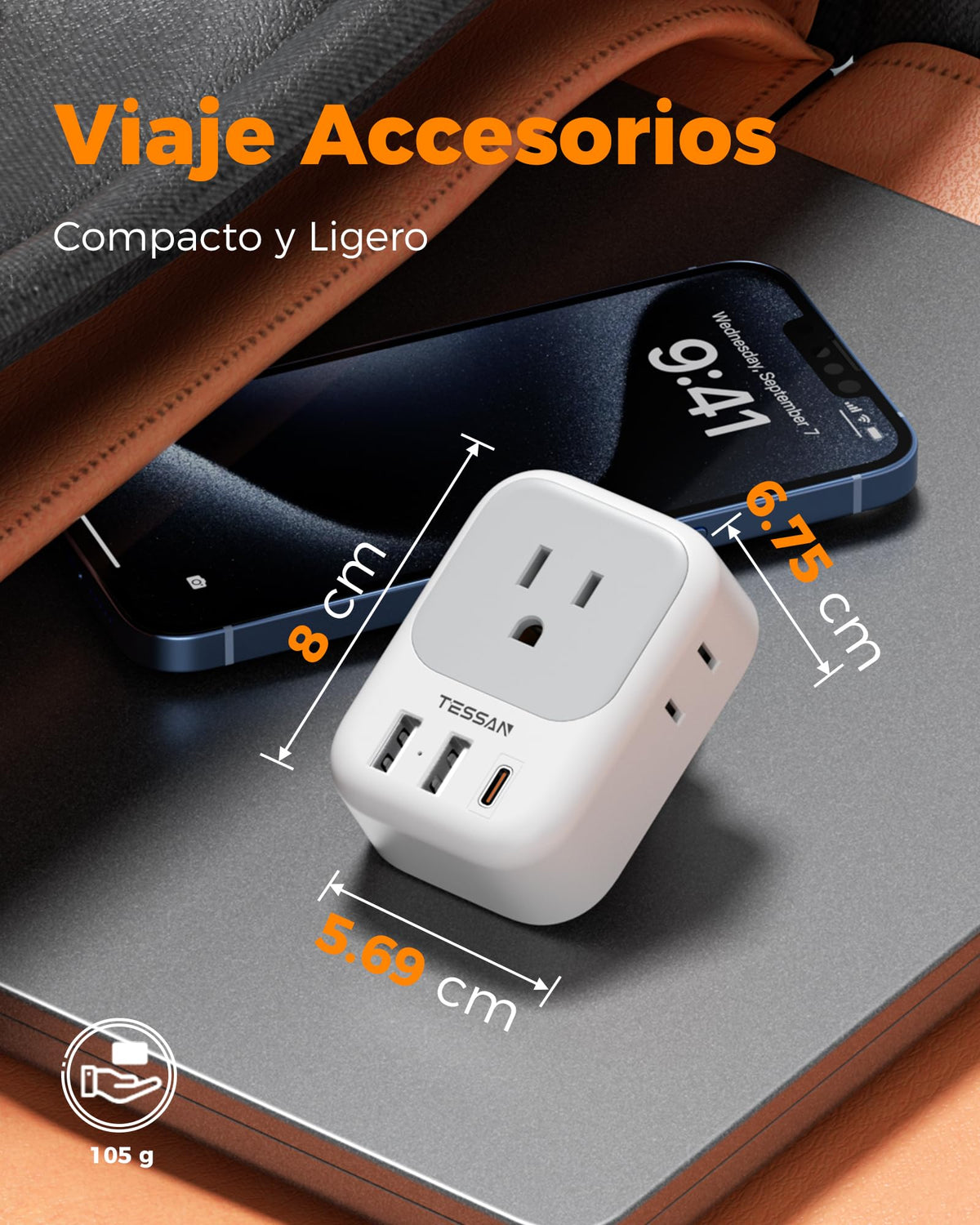 Adaptador de Viaje TESSAN Brasil Enchufe Brasileño