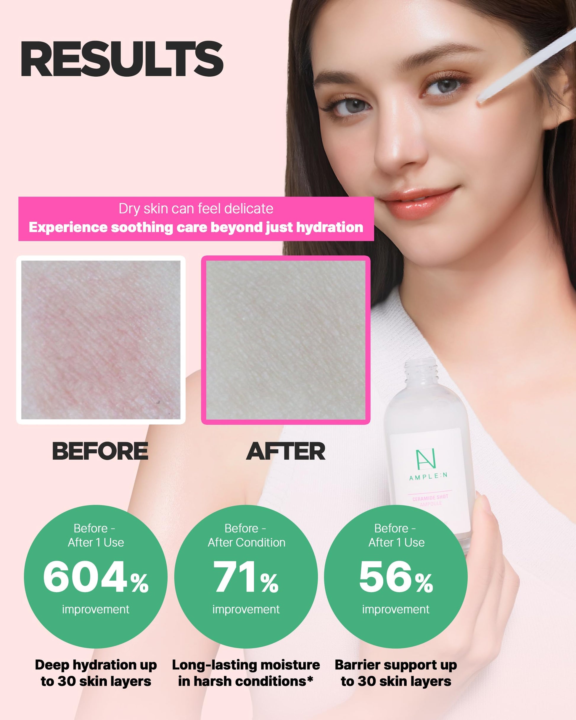 CORÉANA Nintendo [AMPLE:N] Ceramide Shot Ampoule 3.38 fl. oz. (100ml) - Dermatologist Tested Moisturising Ampoule with Ceramide, Strengthen Skin Barrier, Makes Skin Moist and Healthy for Sensitive & Rough Skin
