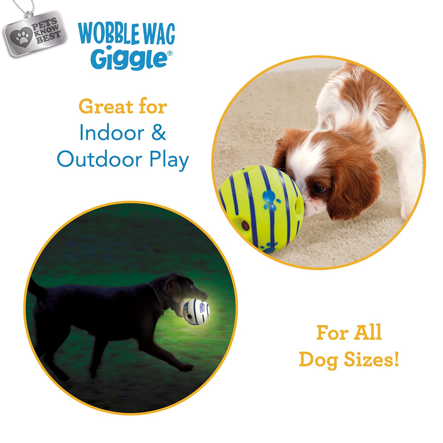 Juguetes Interactivos Wobble Wag Giggle Ball Paquete de 2 Verde Sonidos de Risita para Perros