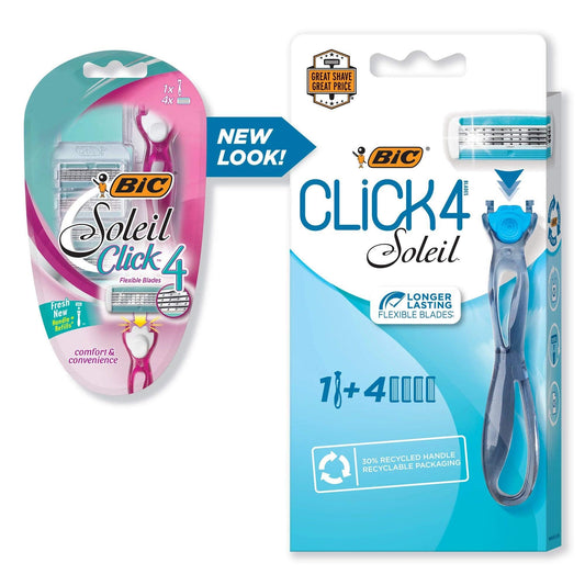 Rastrillo BIC Soleil Bella Click Mango 4 Cartuchos para Mujer