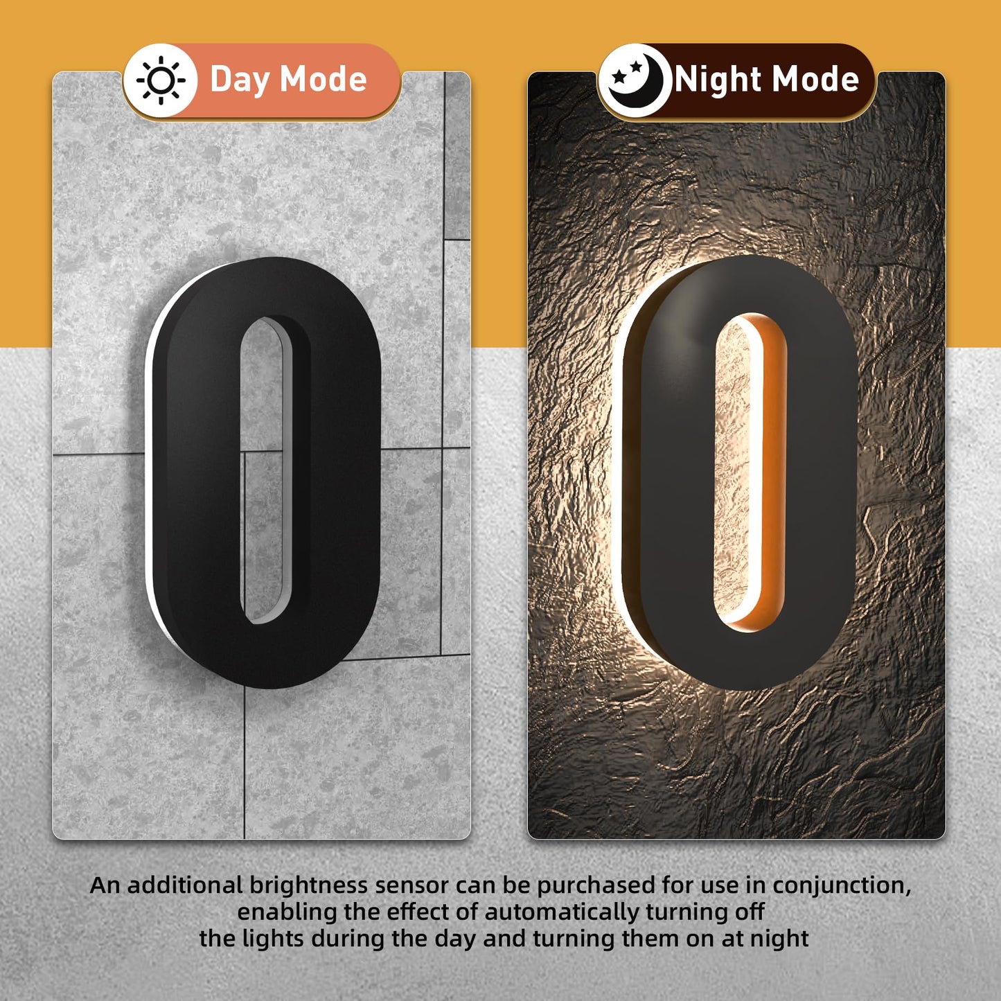 Números de Casa MIDIT LED Retroiluminados 8 Pulgadas Acero Inoxidable Impermeable Acrílico Alta Transparencia