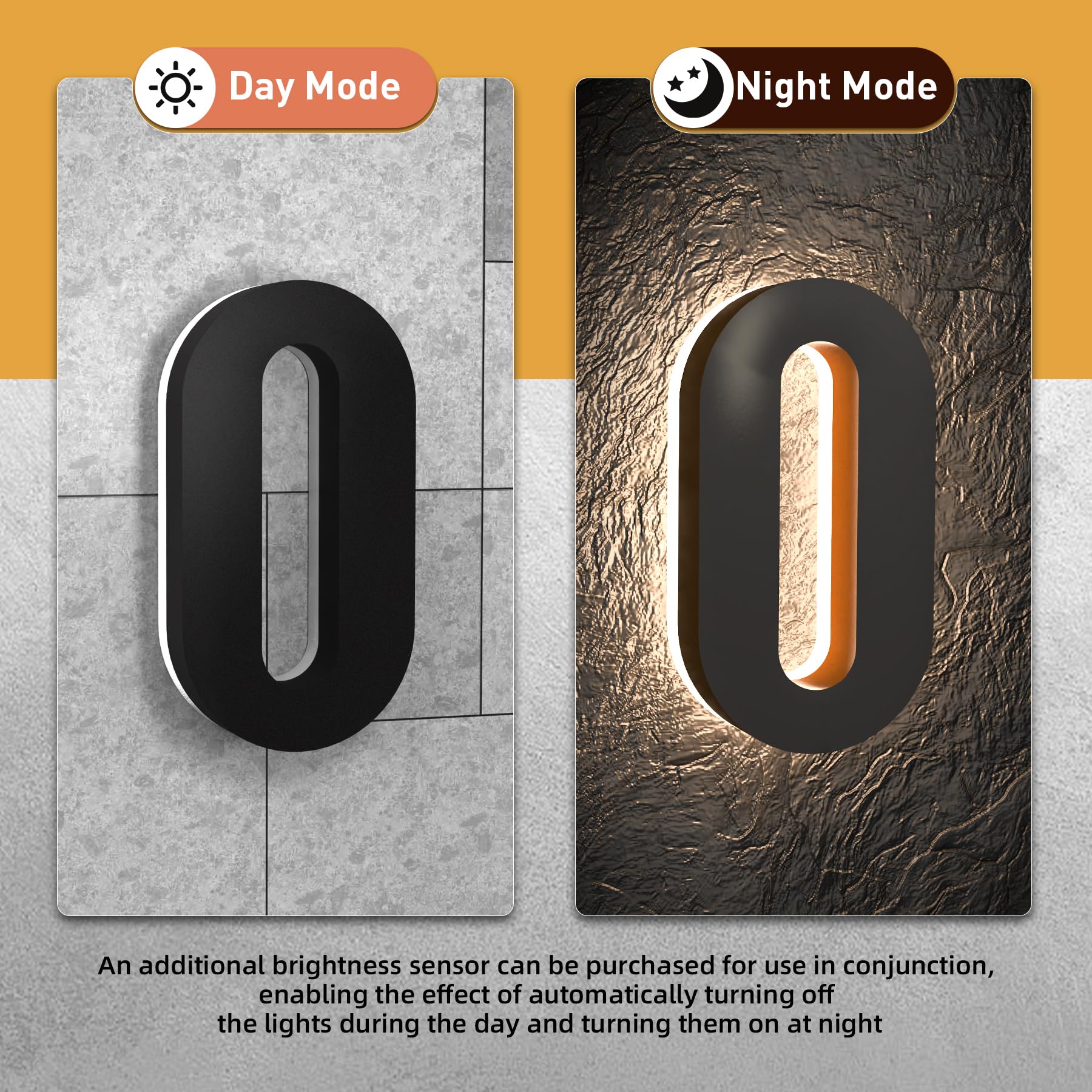Números de Casa MIDIT LED Retroiluminados 8 Pulgadas Acero Inoxidable Impermeable Acrílico Alta Transparencia