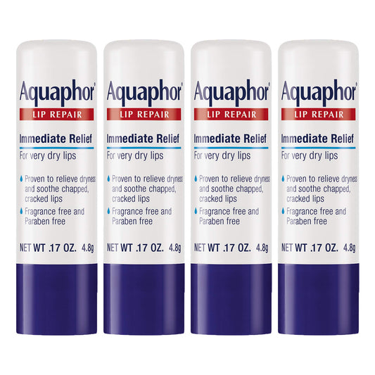 Aquaphor Barra de reparación de labios – Calma los labios secos agrietados – 1.7 onzas (paquete de 4)