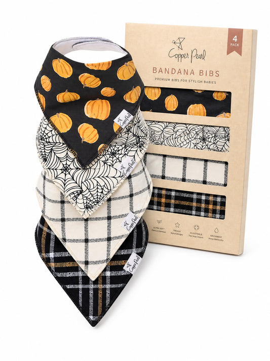 Paquete de Baberos de Algodón Suave Copper Pearl, Absorbentes y Ajustables para Bebés y Niños