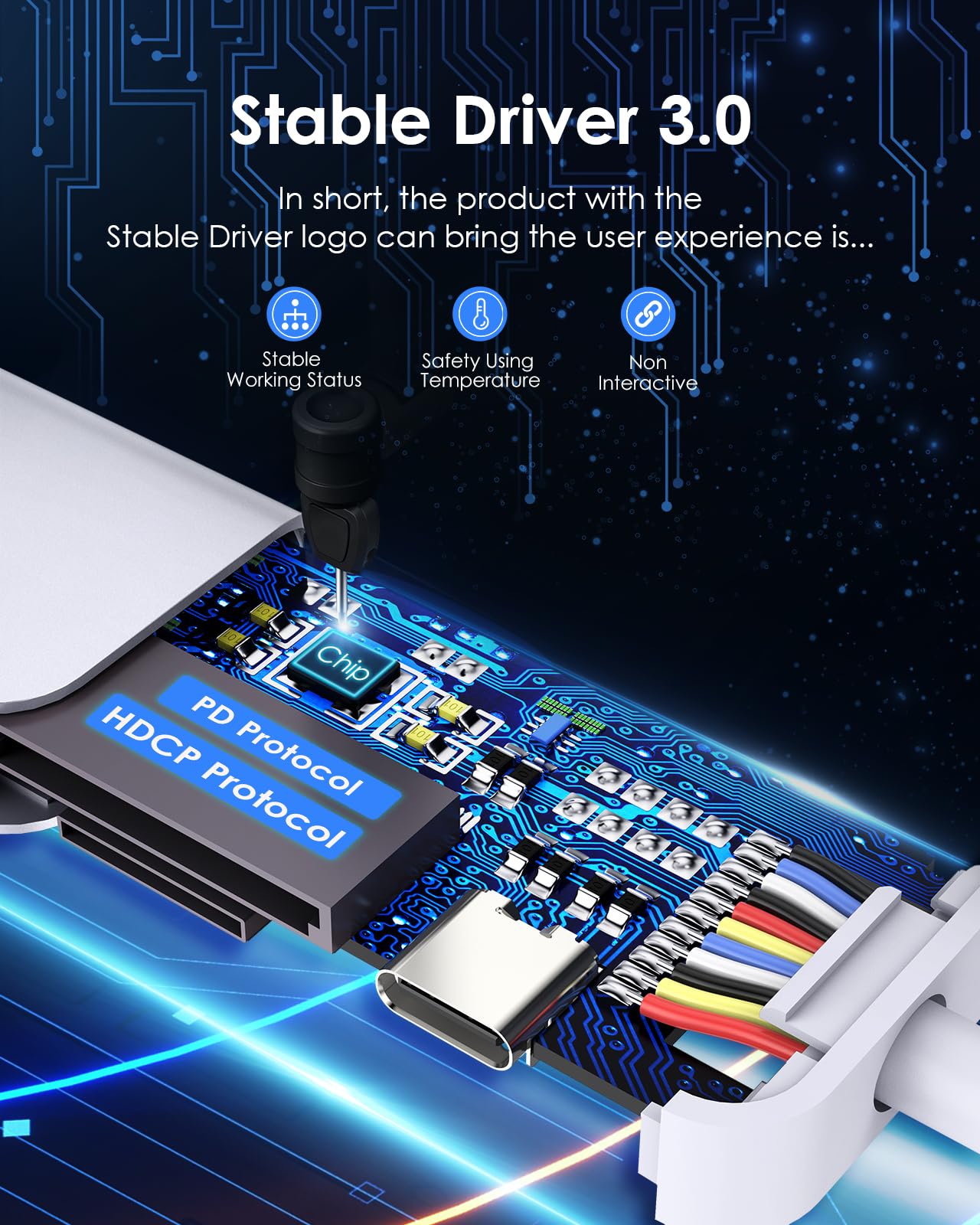 LENTION 7 en 1 USB C Hub,5 GBP Adaptador USB C a 4K HDMI,Lector de Tarjetas SD TF,1 USB 3.0 y 2 USB 2.0, PD 100 W,Carga Compatible con MacBook Pro 2025-2016, Chromebook, ipone16 (CE18, Azul)