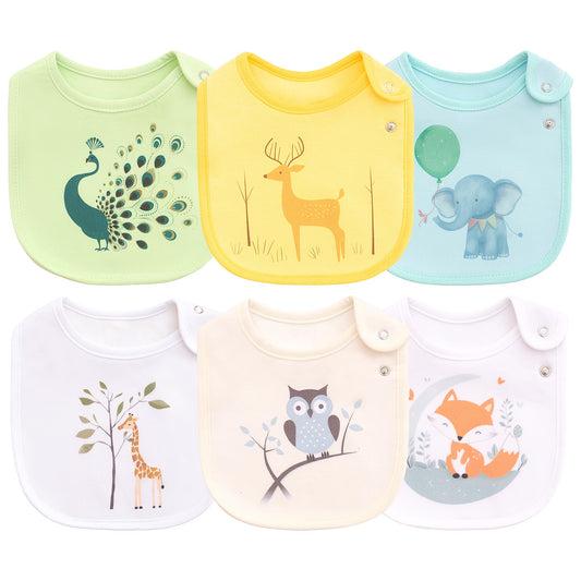 Juego de Baberos Maiwa Blanco Impermeables 100% Algodón Unisex para Bebés y Niñas