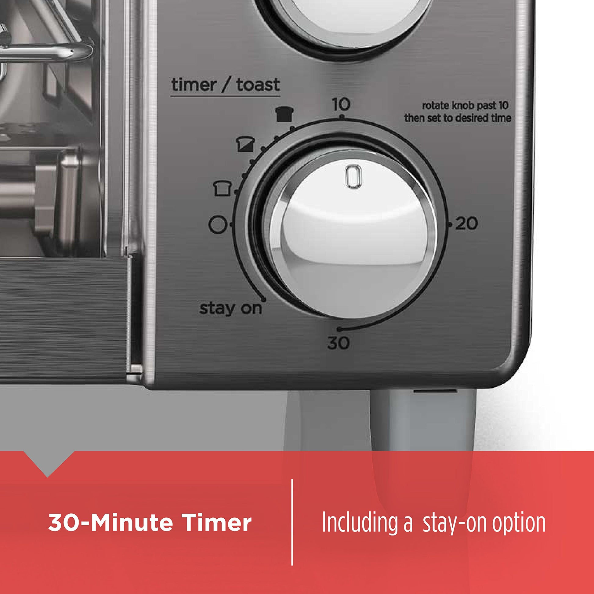 Black+Decker TO1760SS - Horno tostador de 4 rebanadas con convección natural, acero inoxidable