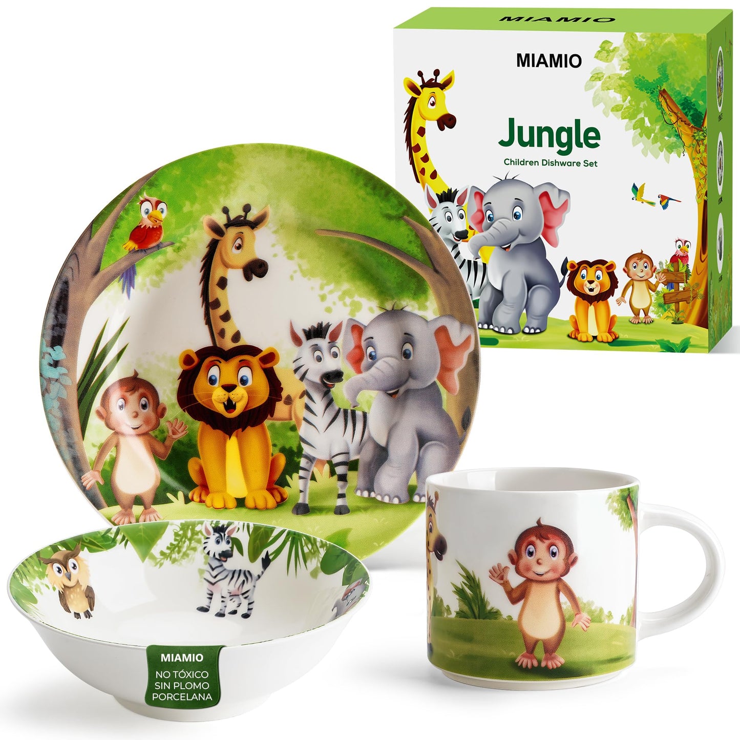 Juego de Vajilla Infantil MIAMIO Selva para Niños e Infantes