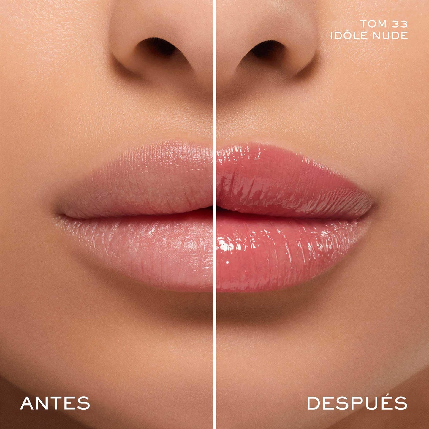 Lancôme Idôle Lip Butterglow, Bálsamo Labial con Color, Cuida, Hidrata e Ilumina con su Textura Ligera, Con 12% Escualano y Ceramidas, 33 Idôle Nude, 3 g