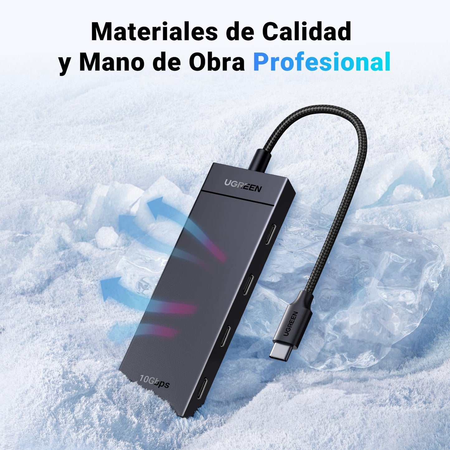 Hub USB C UGREEN 10Gbps Plata Compatibilidad Amplia
