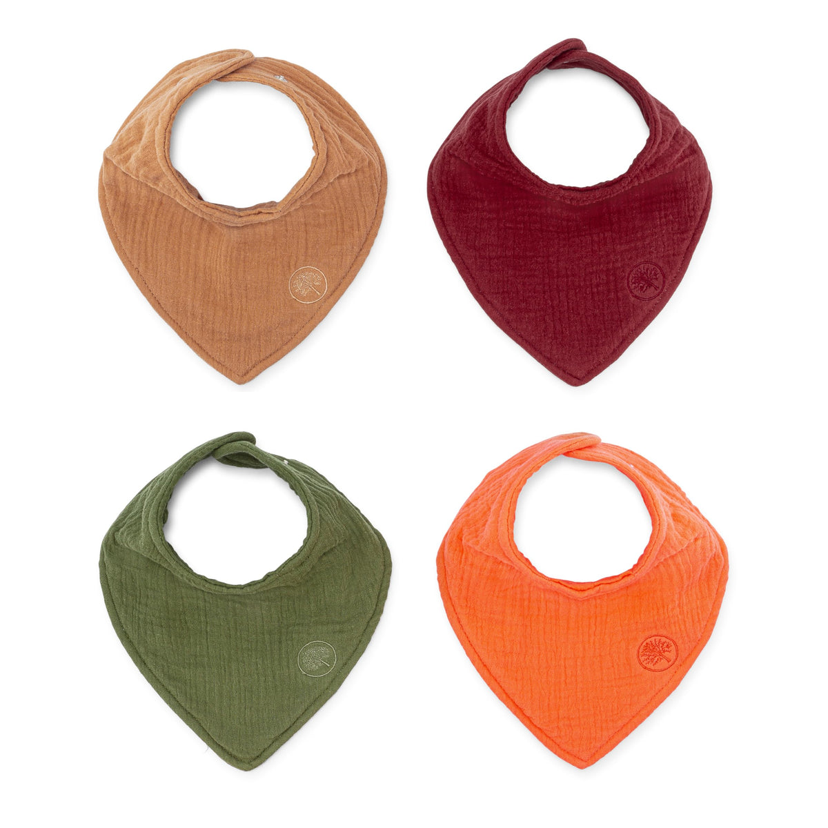 Parker Baby Co. Baberos de muselina bandana | 100% algodón de muselina suave, absorbente y ajustable, elegantes baberos de dentición y babeo, paquete de 4 - Juego de Estes
