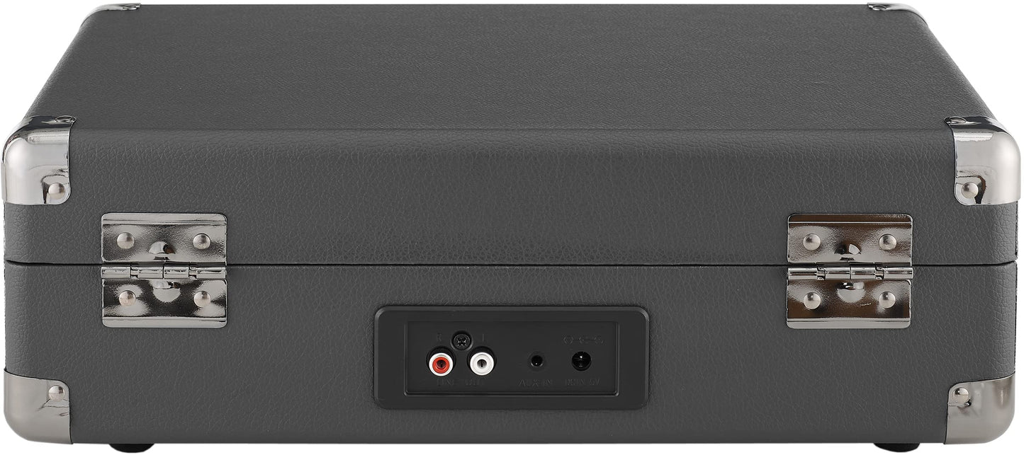 Crosley CR8005F-SG Cruiser Plus Vintage 3-Speed Bluetooth in/out Suitcase Turntable, Slate