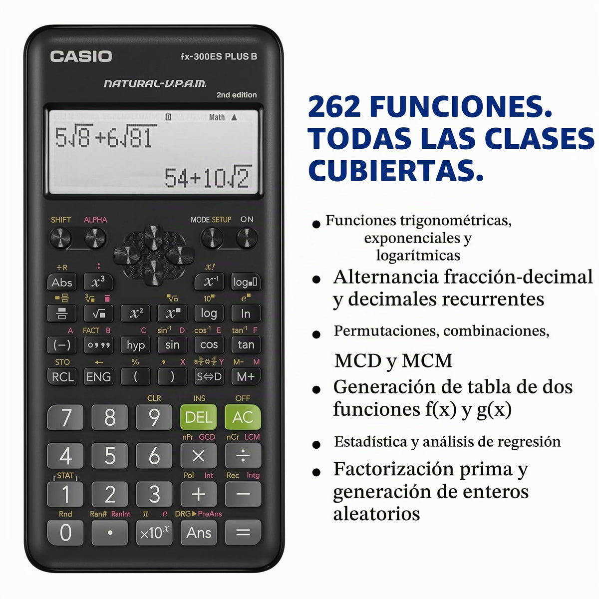 Calculadora Científica Casio Blanco FX-300ESPLSB-WAIT