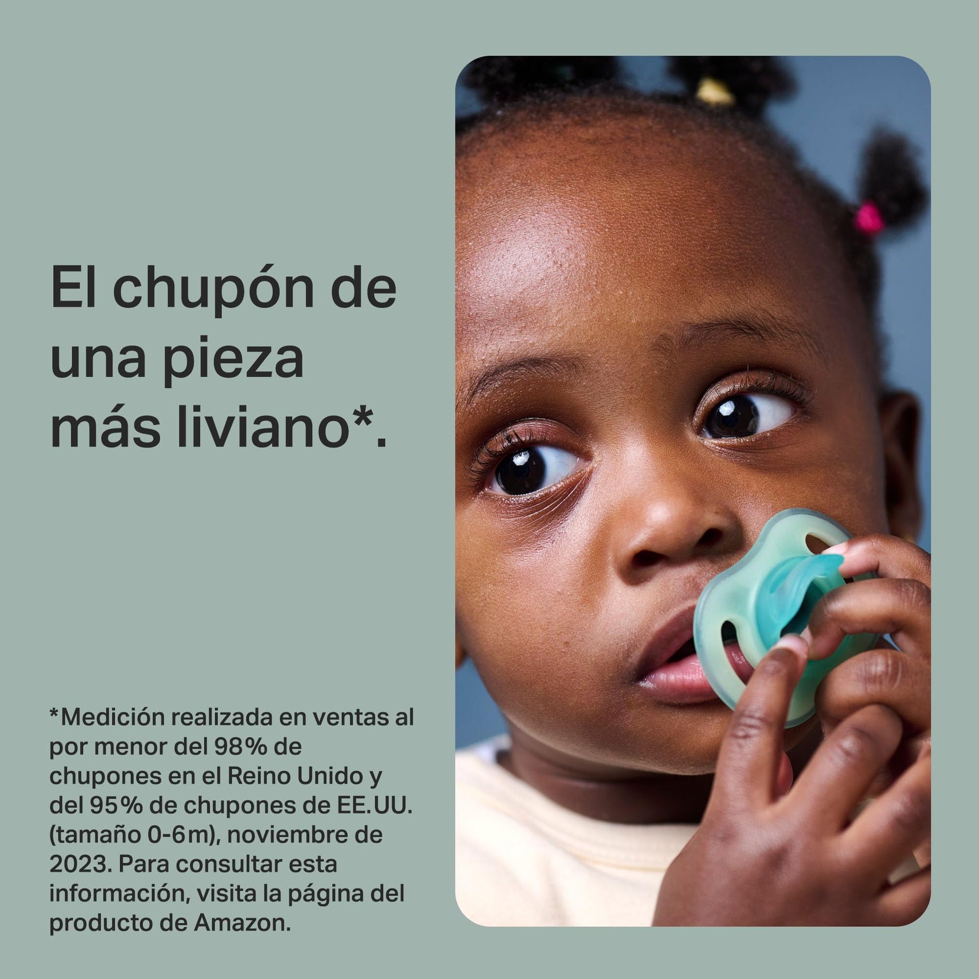 Chupetes Tommee Tippee Ultra-light Glow en la Noche Diseño de Una Pieza de Silicona para Bebé