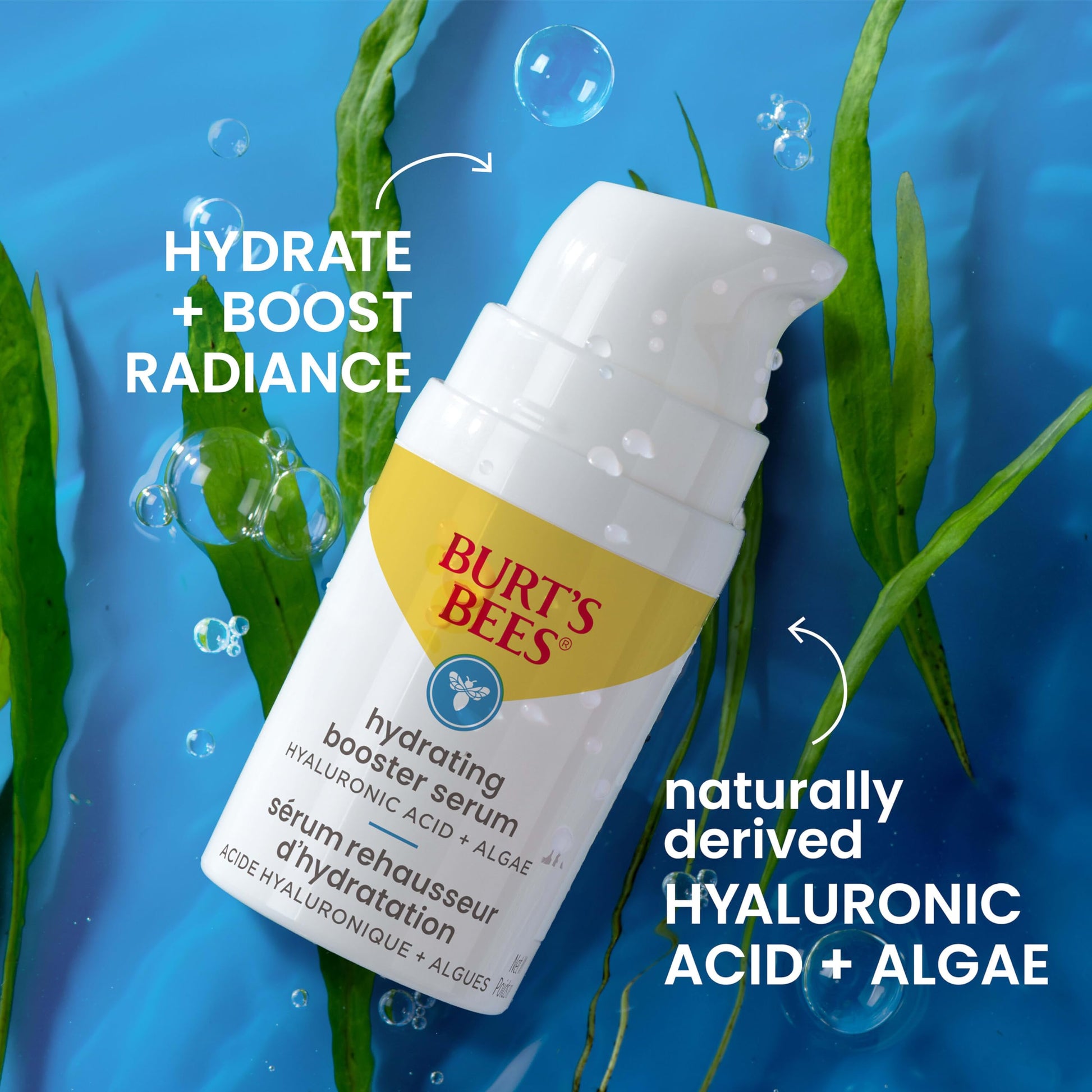 Burt's Bees Hydrating Booster Serum, Hyaluronic Acid and Algae, 1 Ounce