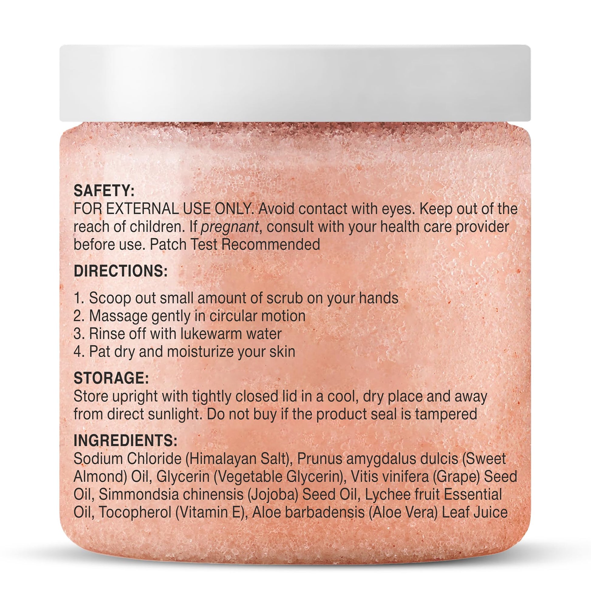 Majestic Pure Himalayan Salt Body Scrub with Lychee Oil, Exfoliating Salt Scrub to Exfoliate & Moisturize Skin, Deep Cleansing - 10 oz