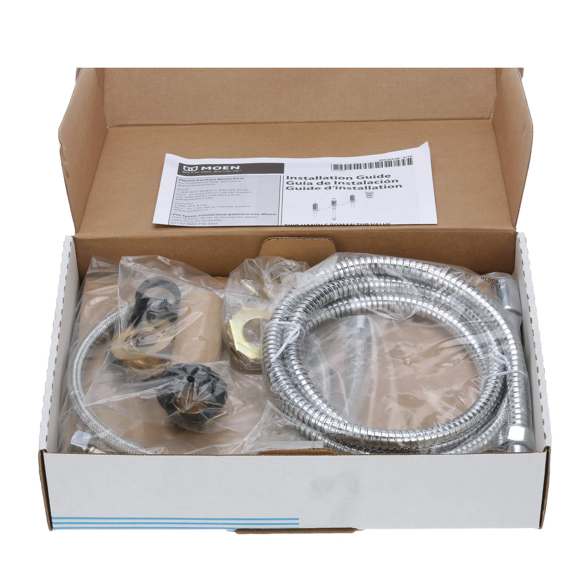 Válvula Ajustable para Bañera Romana Moen en CC de 1/2 Pulgadas con Desviador de Ducha