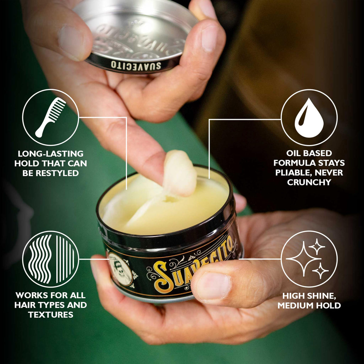 Oil Based Pomade by Suavecito for Men - 3 Oz