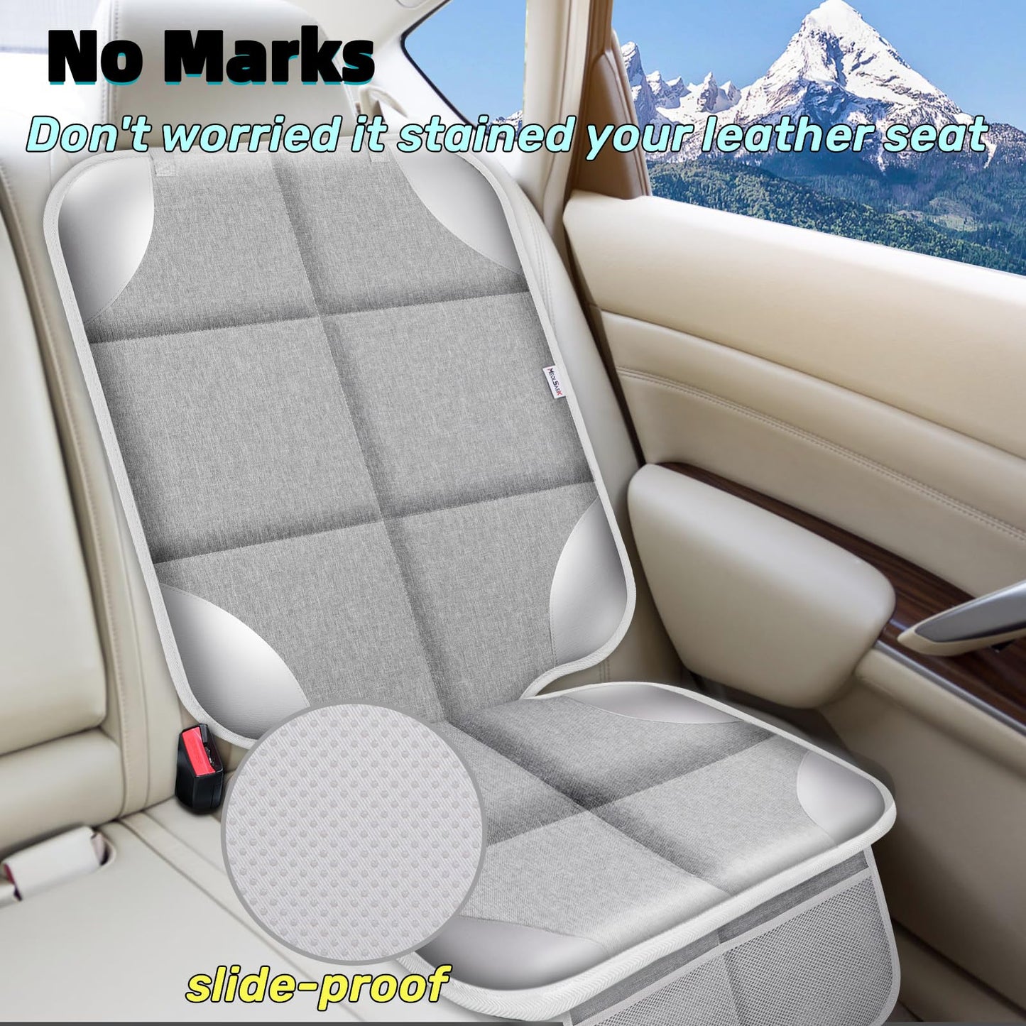 Meolsaek - Protector de asiento de coche para asiento de coche infantil, de tela 600D con respaldo antideslizante, fundas impermeables para asiento de coche con acolchado grueso para niños