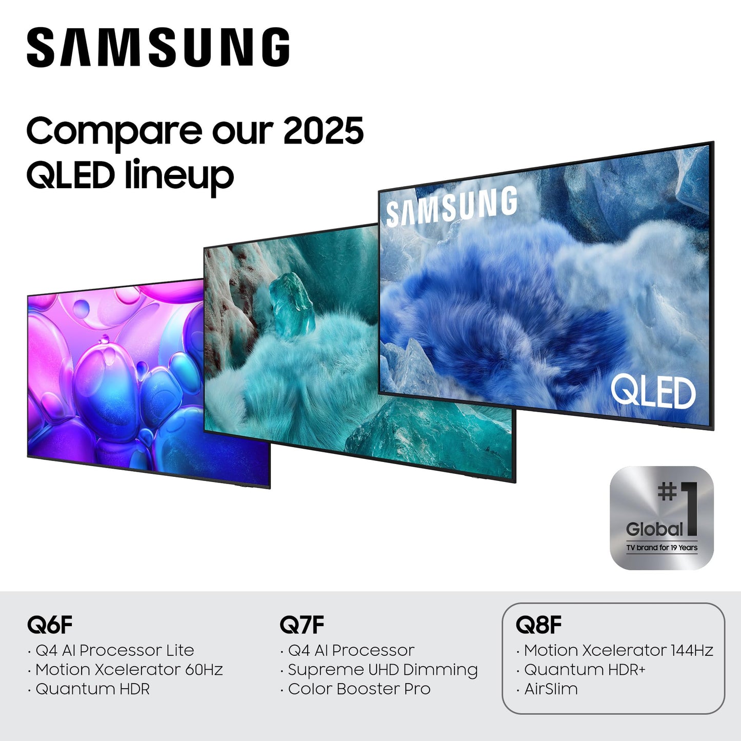 Samsung 32-Inch Class QLED Q8F 4K UHD Smart TV (modelo 2025) Q4 Procesador AI, volumen de color 100% con punto cuántico, diseño AirSlim, contenido última intervensión sin fin, Samsung Vision AI, Alexa