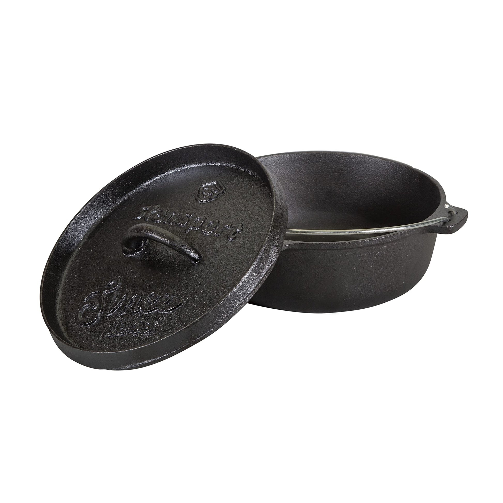 Stansport 16019-20 Horno holandés de Hierro Fundido presazonado de 2 Cuartos de galón