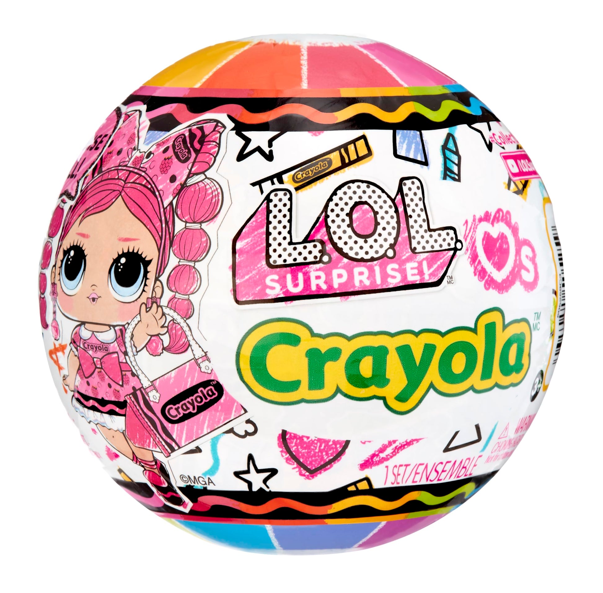 L.O.L. Surprise! Loves Crayola - Muñecas de Colores con crayones - 7 sorpresas, incluida una muñeca Sorpresa Coleccionable - Edad: 3+ años