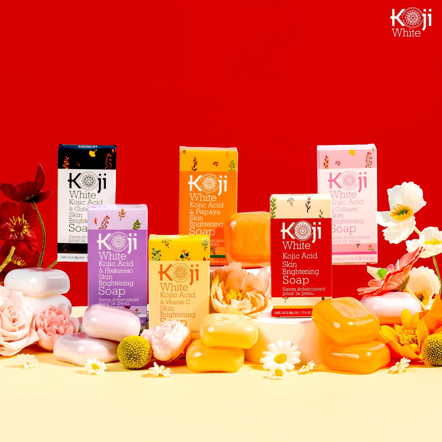Kojic Acid & Glutathione Skin Lightening Soap (2.82 oz/2 Bars) - Brightening & Bleaching Skin Tone Formula " Reduce Acne Scars, Wrinkles Elimination, Removal Acne Scars, Dark Spots And Freckles