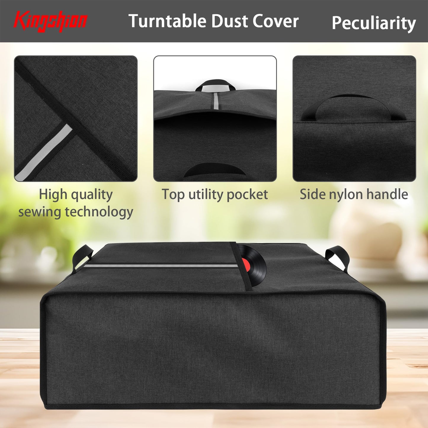 Funda Protectora Kingshion Gris Oscuro Compatible con Audio-Technica AT-LP60X y AT-LP60XBT