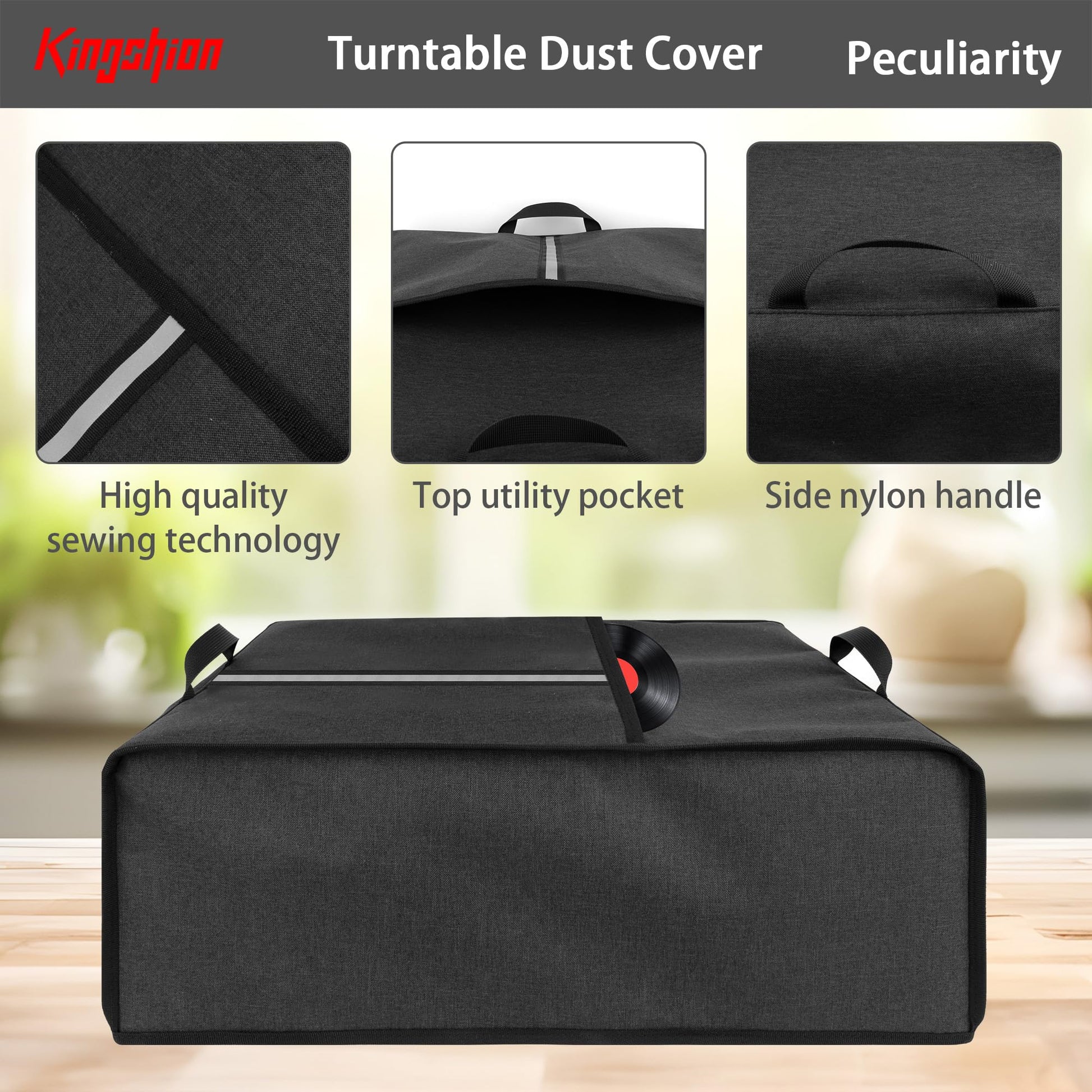 Funda Protectora Kingshion Gris Oscuro Compatible con Audio-Technica AT-LP60X y AT-LP60XBT