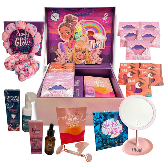 Caja de Regalo para Preadolescentes – Canasta de Regalos para Adolescentes – Kit de Spa para Niñas Adolescentes con Esenciales de Cuidado de la Piel y Autocuidado – Regalo de Cumpleaños o de