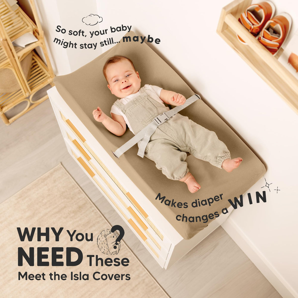 Paquete de 2 fundas para cambiador de bebé para niña, niño, neutro, viscosa suave derivada de bambú para cambiador de mesa, funda para cambiador de pañales, funda para cambiador de pañales para bebé,
