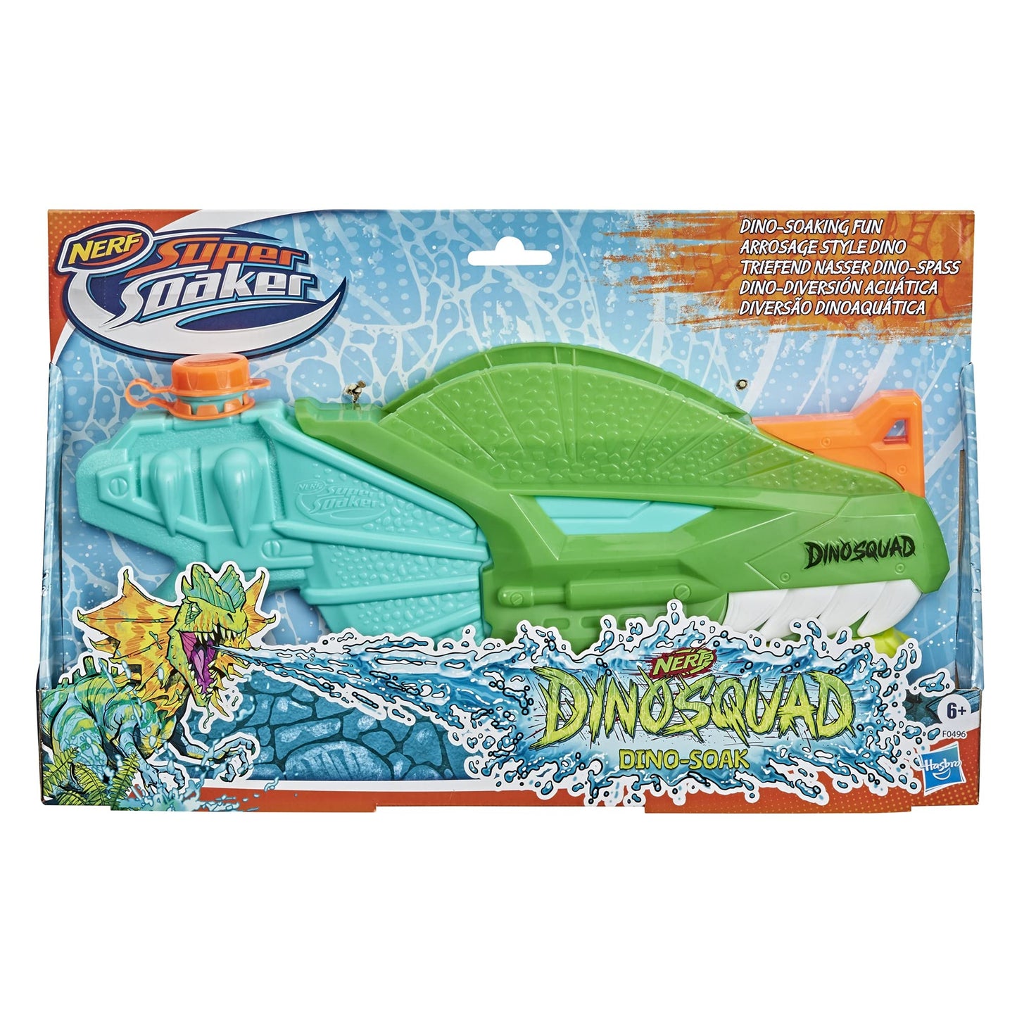 Lanzador de Agua Nerf Super Soaker DinoSquad Dino-Soak para Juegos acuáticos