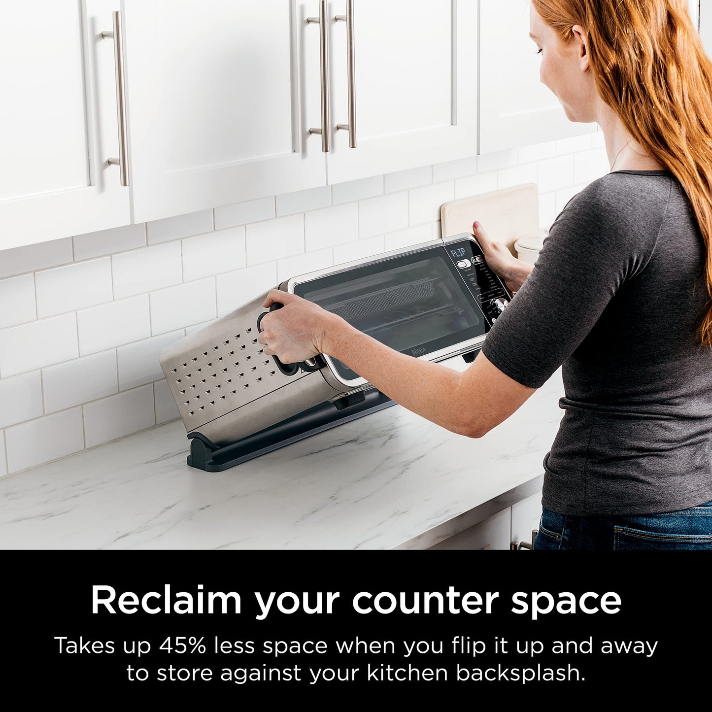 Horno Tostador Ninja Acero Inoxidable con Freidora de Aire y Termómetro para Cocinar Comidas Rápidas y Deshidratar