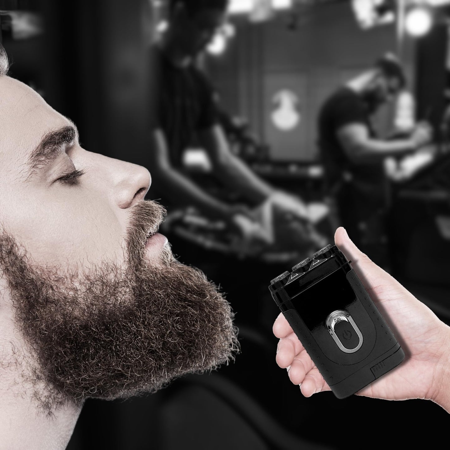 Afeitadora Eléctrica Tacshaver Negra Recargable 3D Inalámbrica para Hombre