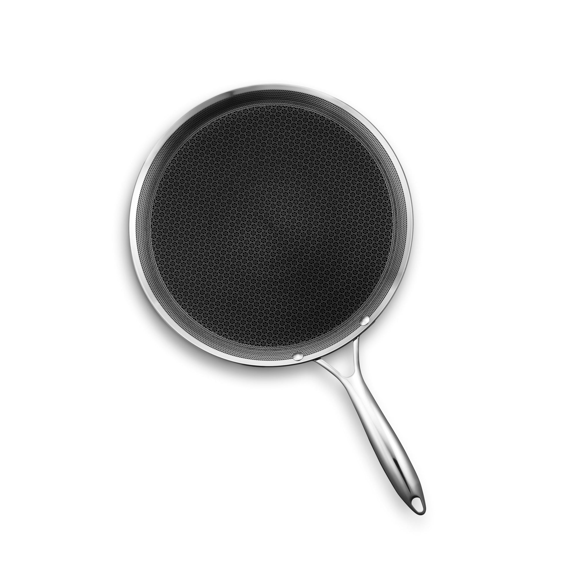 HexClad Comal Hybrid Antiadherente de 30 cm, Asa que se Mantiene Fría, Apto para Lavavajillas, Horno hasta 480°C e Inducción, Compatible con todas las Estufas