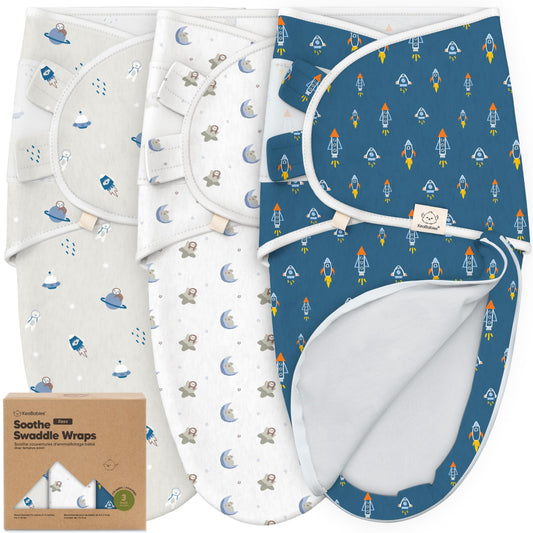 Lote de 3 Sacos de Dormir con Cremallera para Bebé – Saco de Dormir para Recién Nacido de 0 a 3 Meses, Pañales con Cremallera Fáciles de Cambiar para Recién Nacido, Mantas de Enrollar (Cosmo)