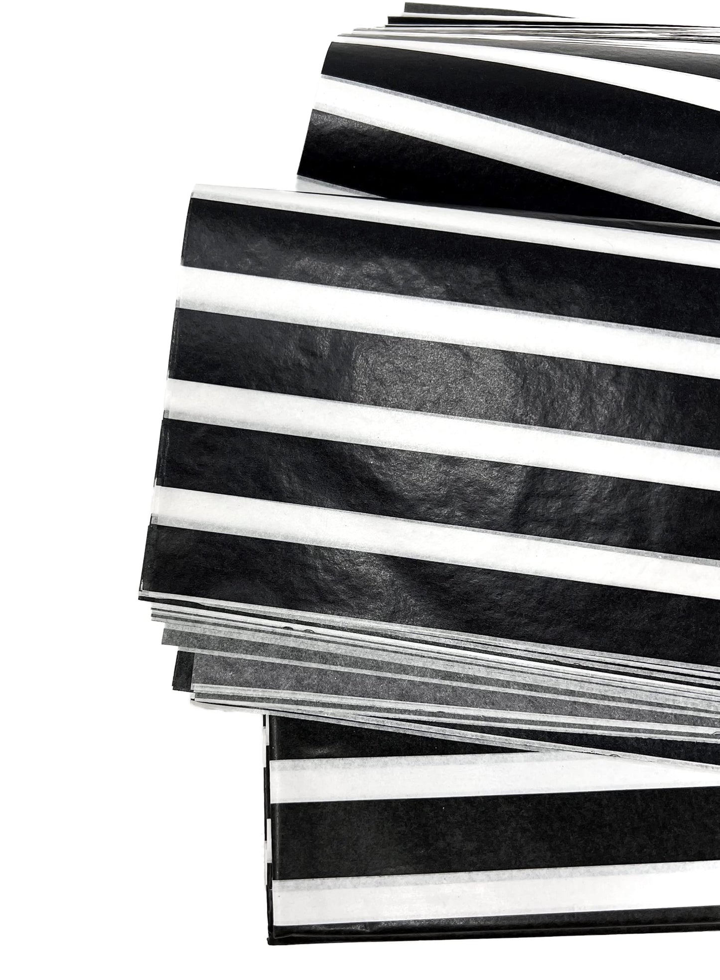 Papel Seda Premium Blanco y Negro a Rayas Paquete 24 Hojas
