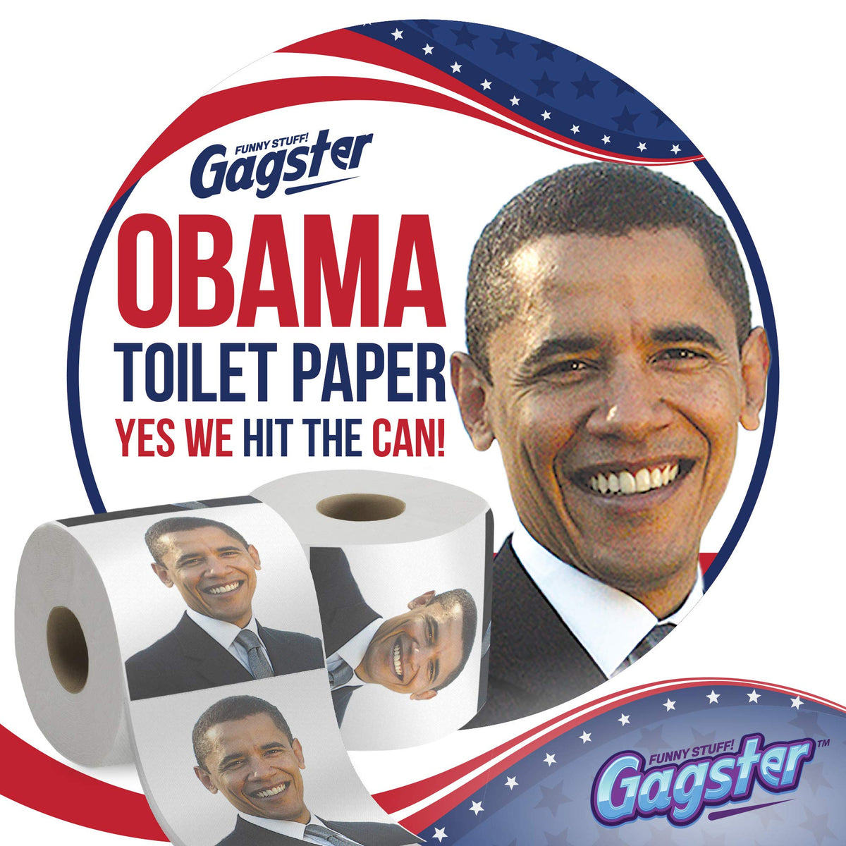 Papel Higiénico Gagster Obama Imagen Completa Humor Político 3 Capas 200 Hojas Obsequio Divertido Partido Republicano Fans de Trump